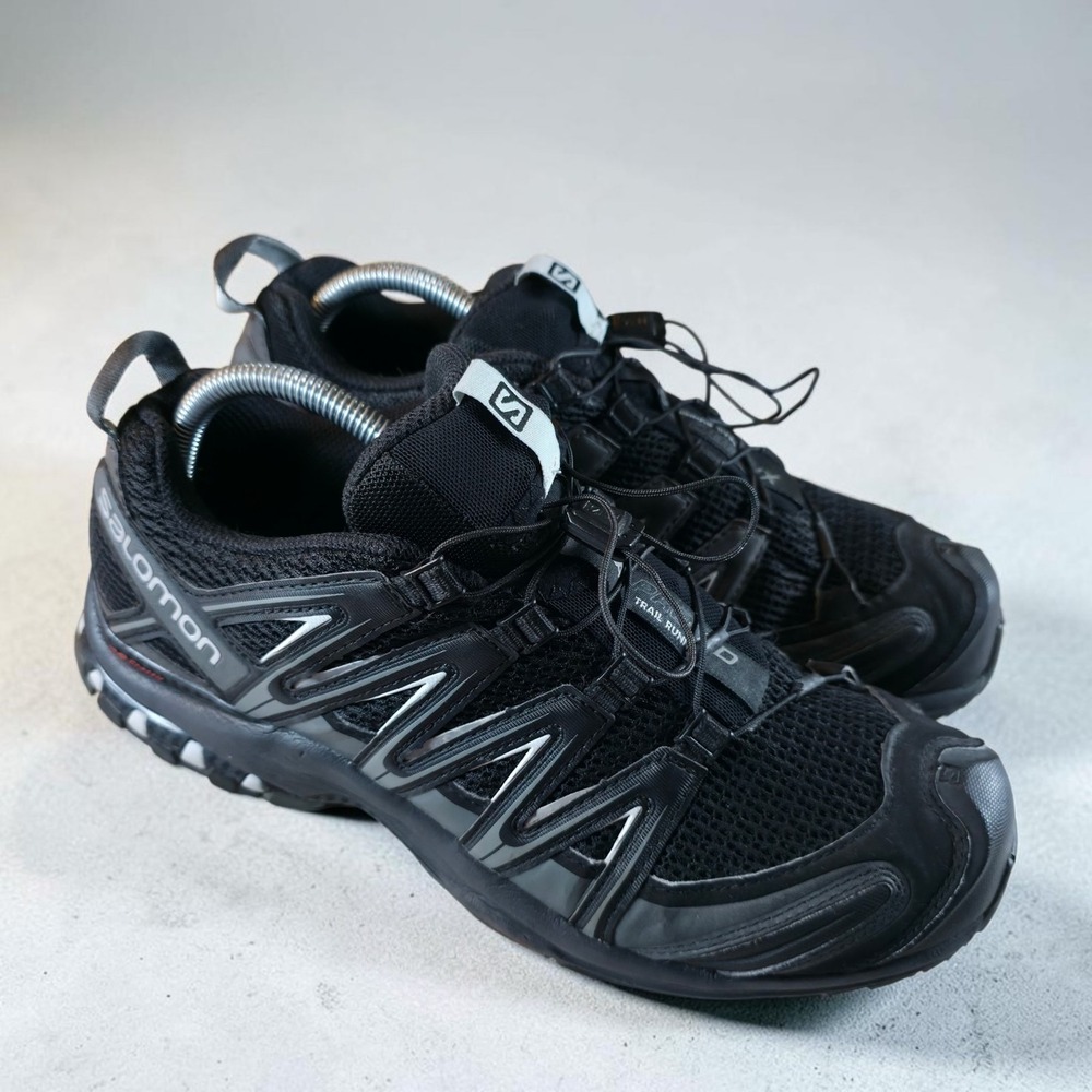 Salomon XA Pro 3D Trail Runners Hiking Outdoors Grip Black Grey Mens Size 9.5